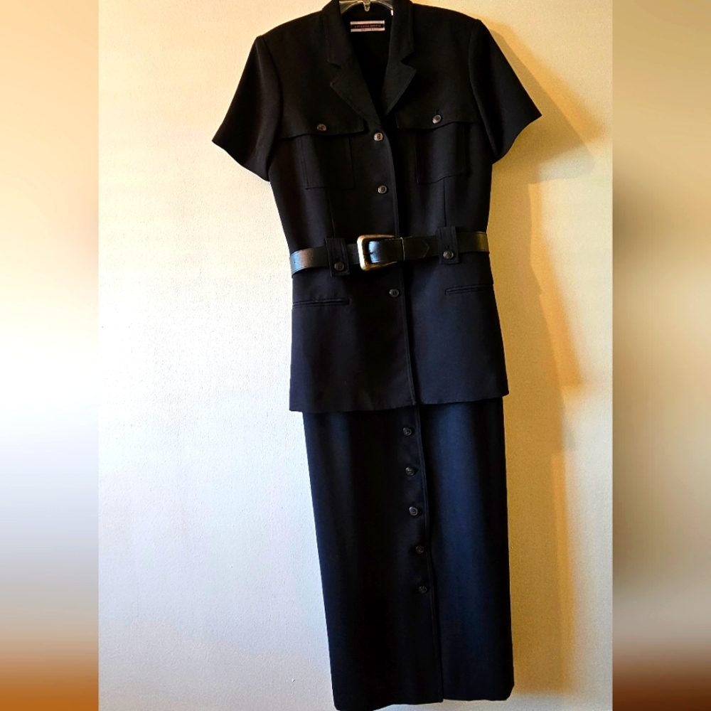 Black Coat Dress Size14 by Amanda Smith